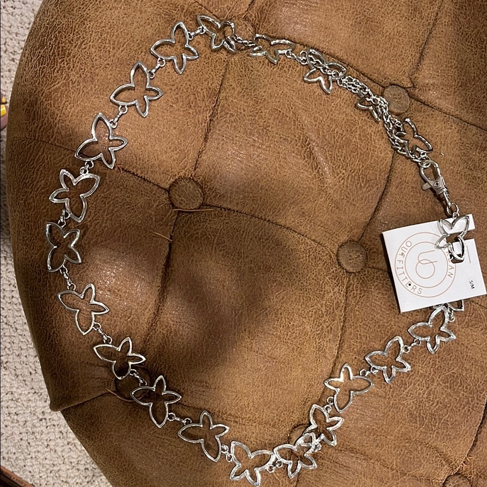 Silver Butterfly Chain Belt